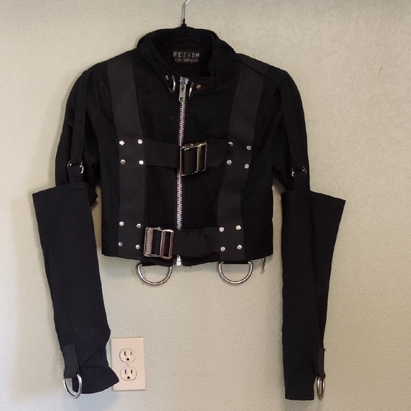 Lip Service Black Utility Jacket with Asymmetrical Zipper - Picture 1 of 7
